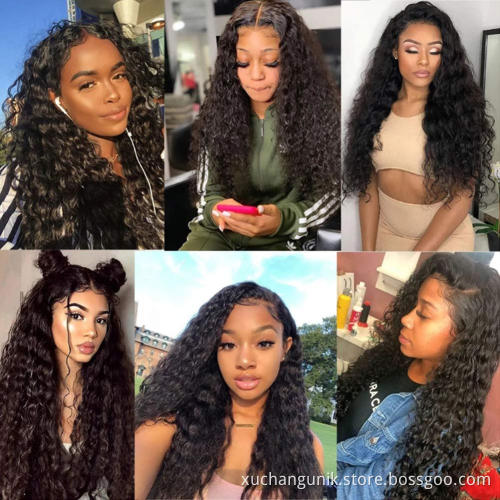 Uniky Unprocessed Brazilian Human Hair HD Full Lace Wig Vendors Water Wave Cuticle Aligned 100% Virgin Hair Wigs For Black Women